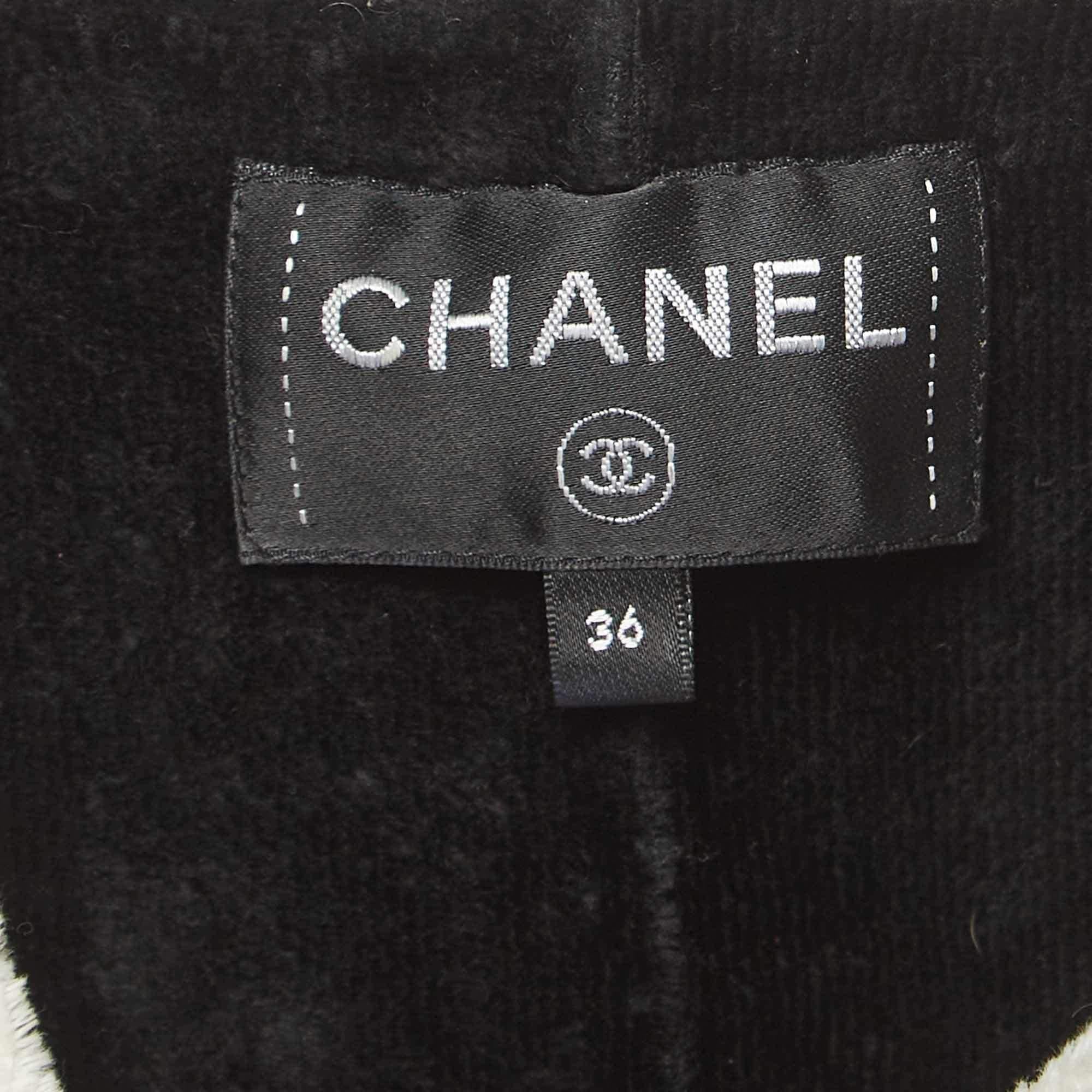 Women's Chanel Black Terry Coco Beach Mini Cover-Up Dress S For Sale