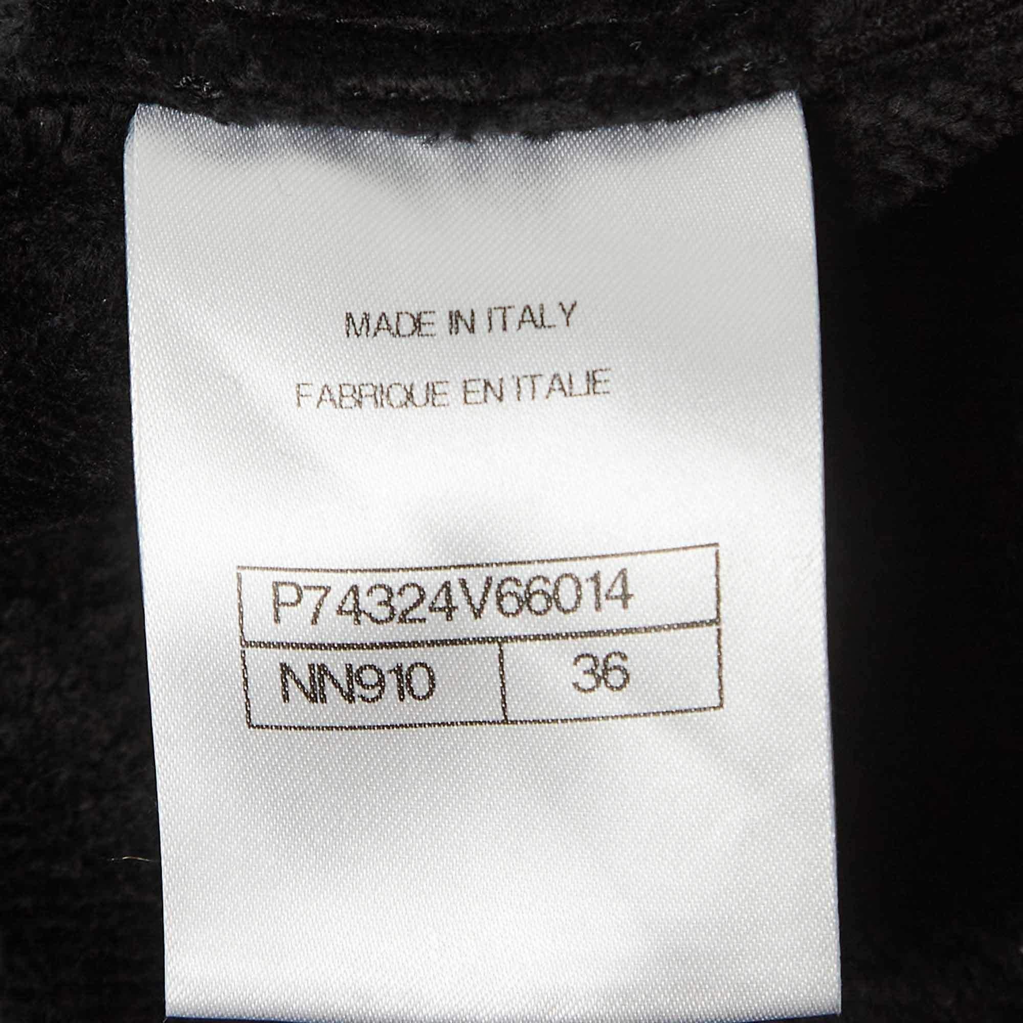 Chanel Black Terry Coco Beach Mini Cover-Up Dress S For Sale 1