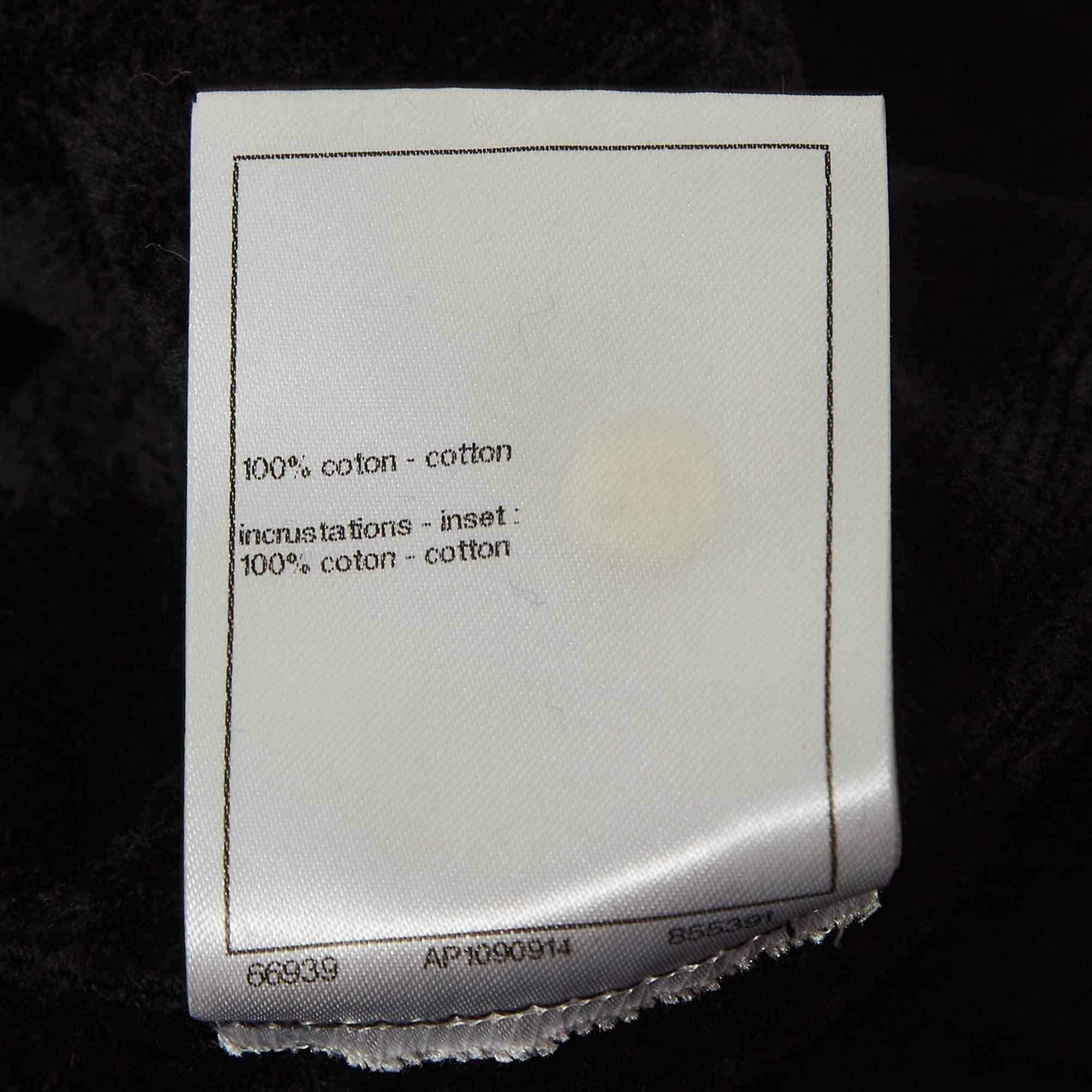 Chanel Black Terry Coco Beach Mini Cover-Up Dress S For Sale 2