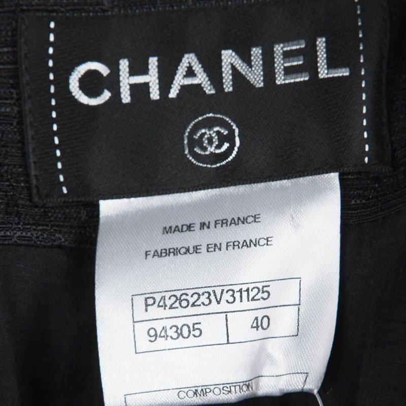Chanel Black Textured Patch Pocket Detail Sleeveless Dress M 1