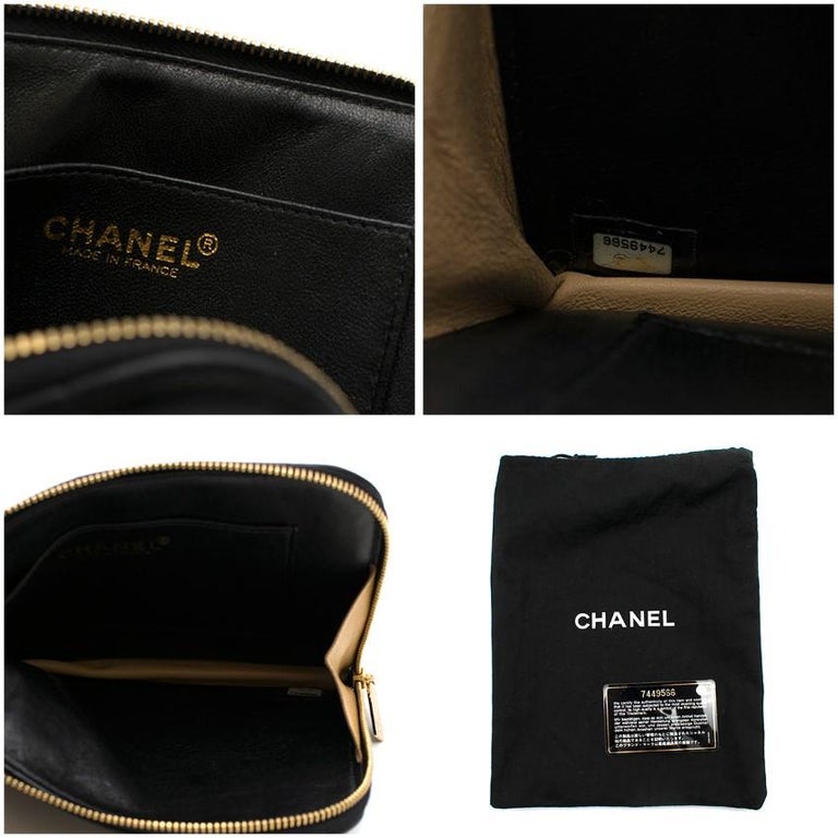 Chanel Black Timeless Handcuff Leather Clutch