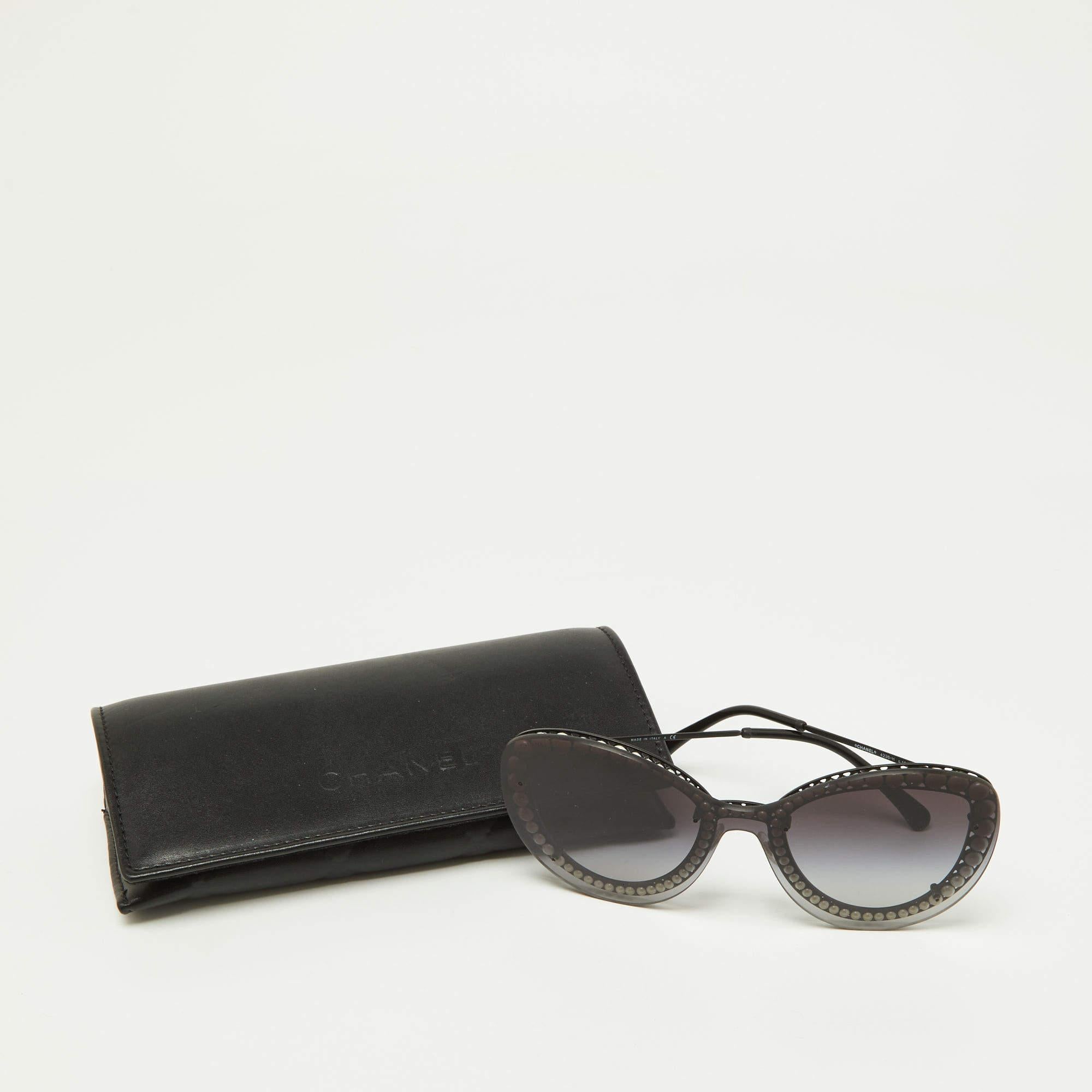 Women's Chanel Black Tone/Grey Gradient 4236 Pearl Butterfly Sunglasses