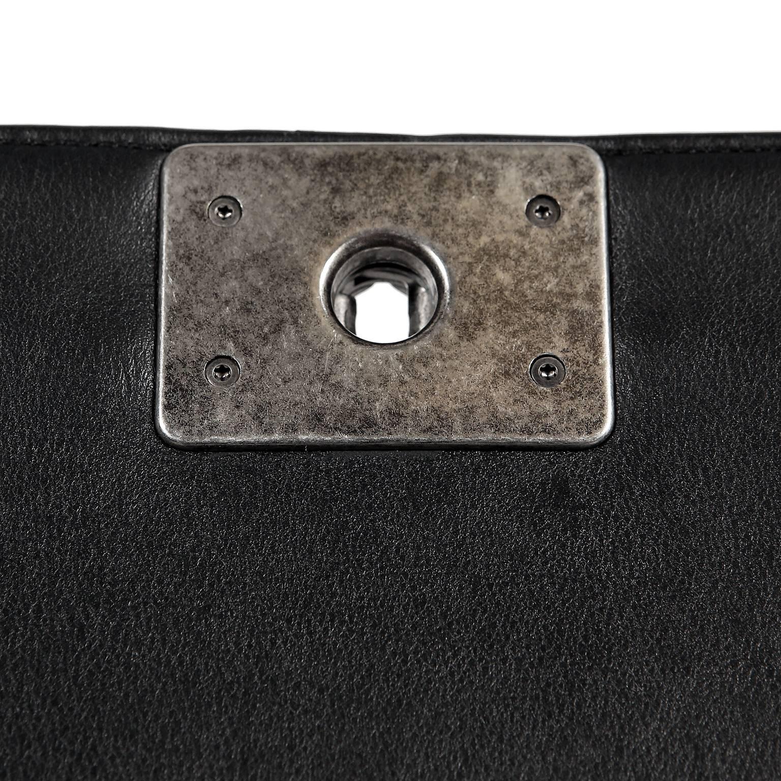 Chanel Black Tooled Leather Paris Dallas Large Cordoba Boy Bag 4