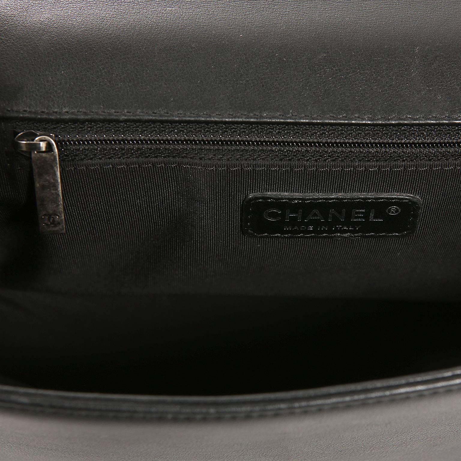 Chanel Black Tooled Leather Paris Dallas Large Cordoba Boy Bag  3