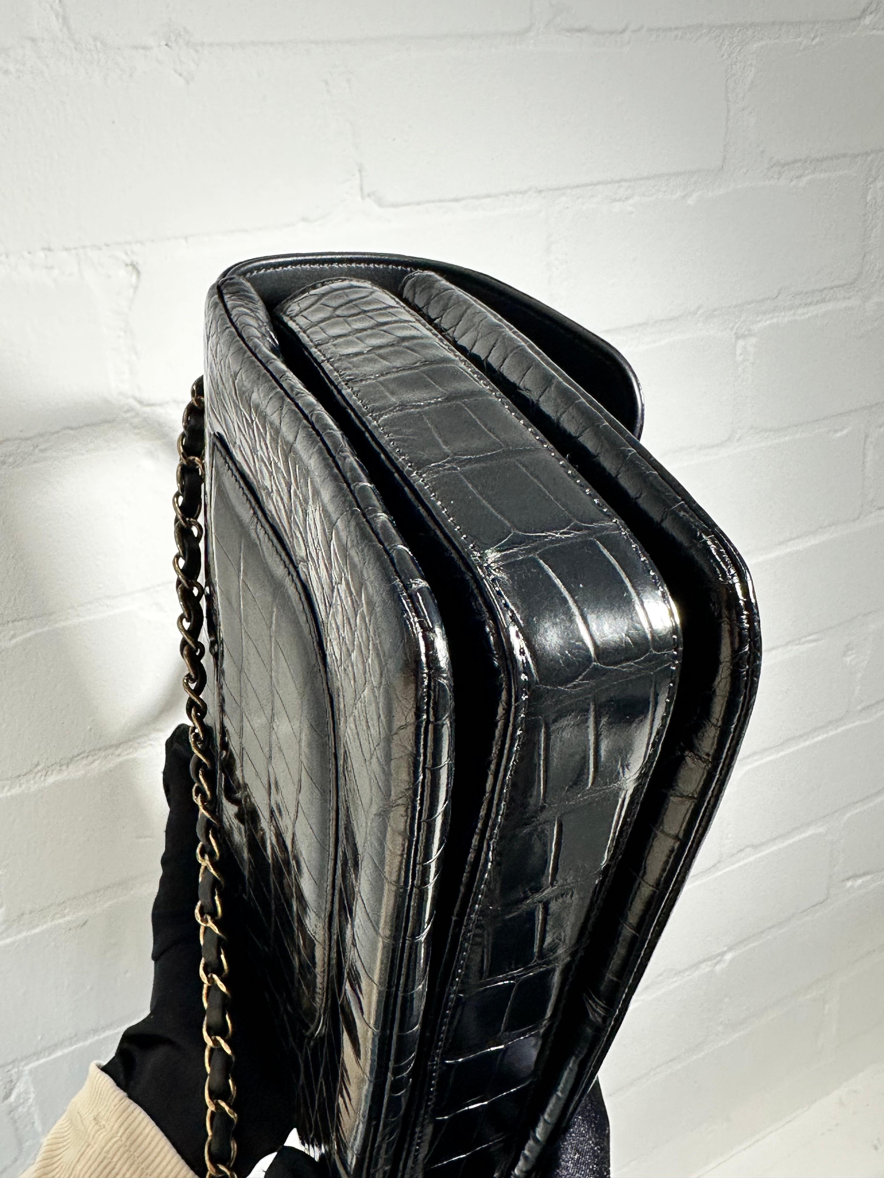 Chanel Black Top Handle Flap Bag For Sale 11