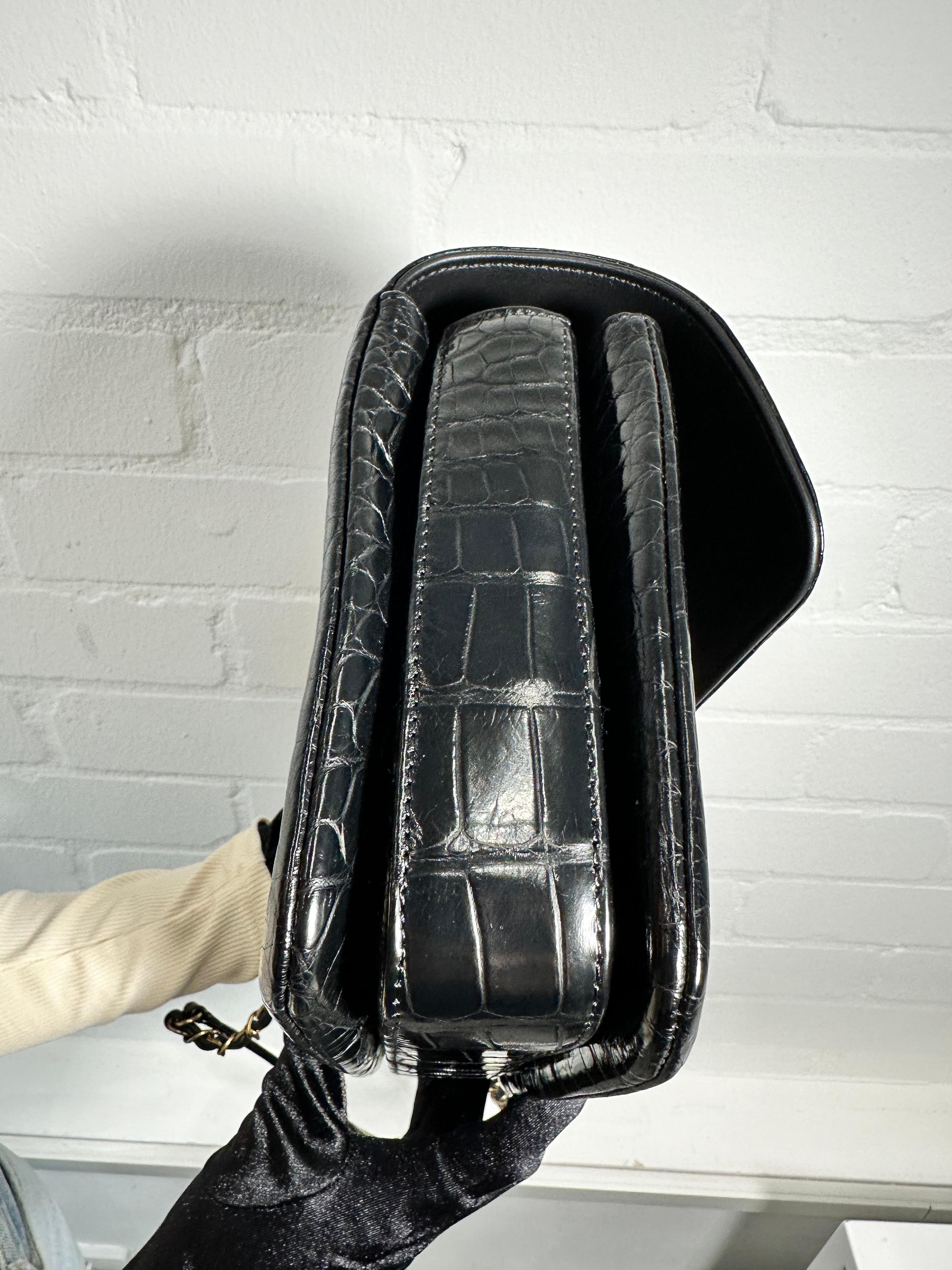 Chanel Black Top Handle Flap Bag For Sale 12