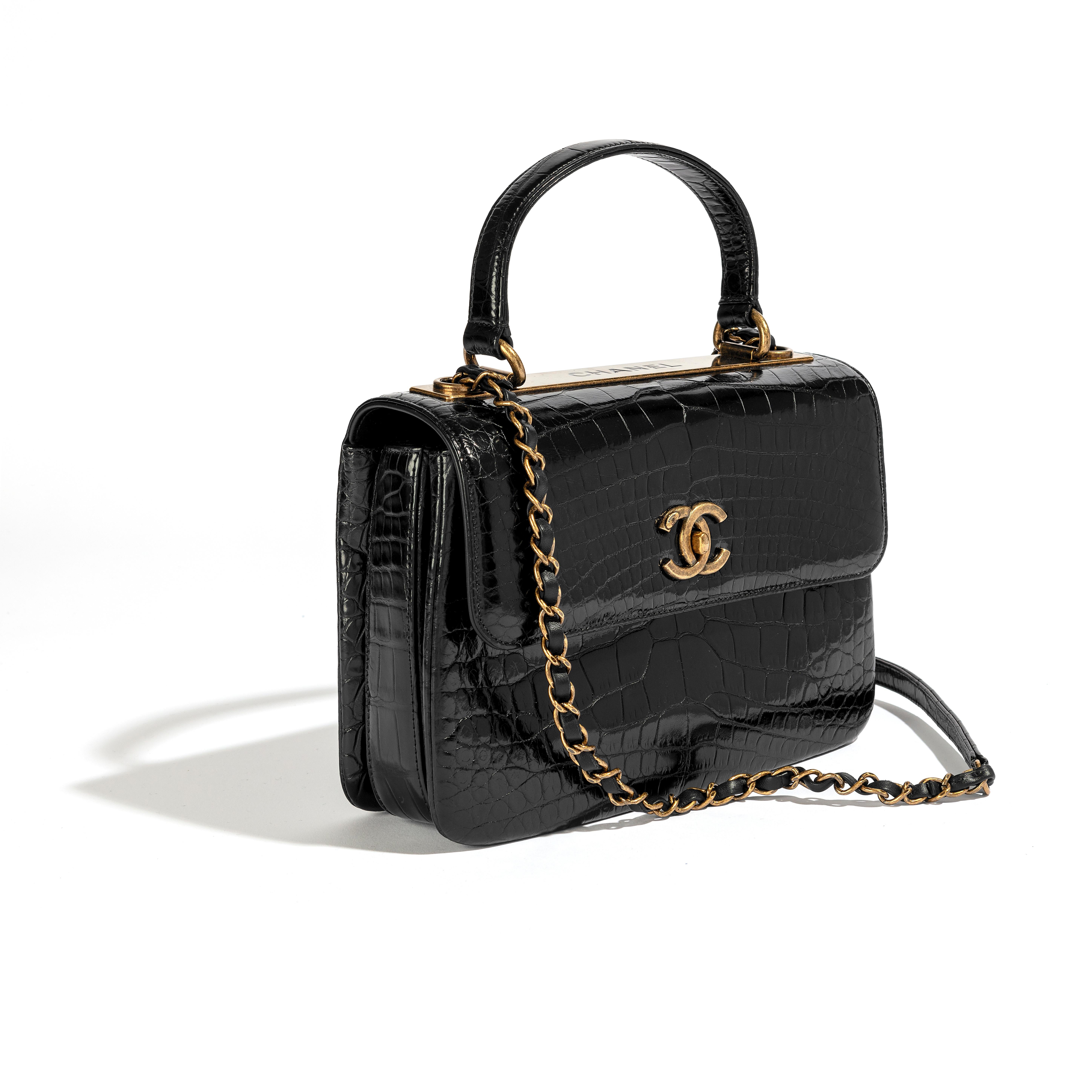 Chanel Black Top Handle Flap Bag In Good Condition For Sale In London, GB