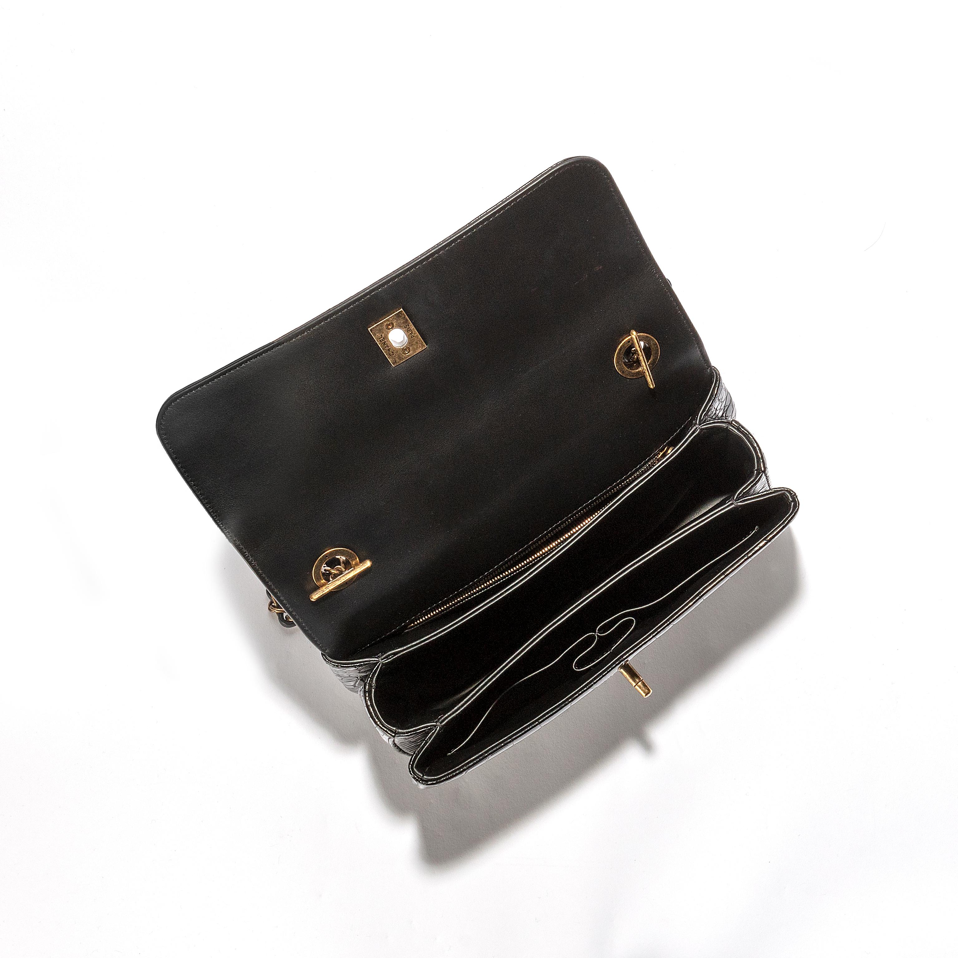 Chanel Black Top Handle Flap Bag For Sale 1