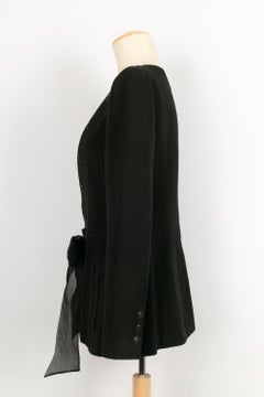 Chanel Black Top in Cotton and Silk Inlay, 2002