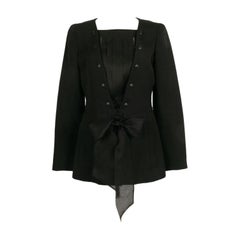 Chanel Black Top in Cotton and Silk Inlay, 2002