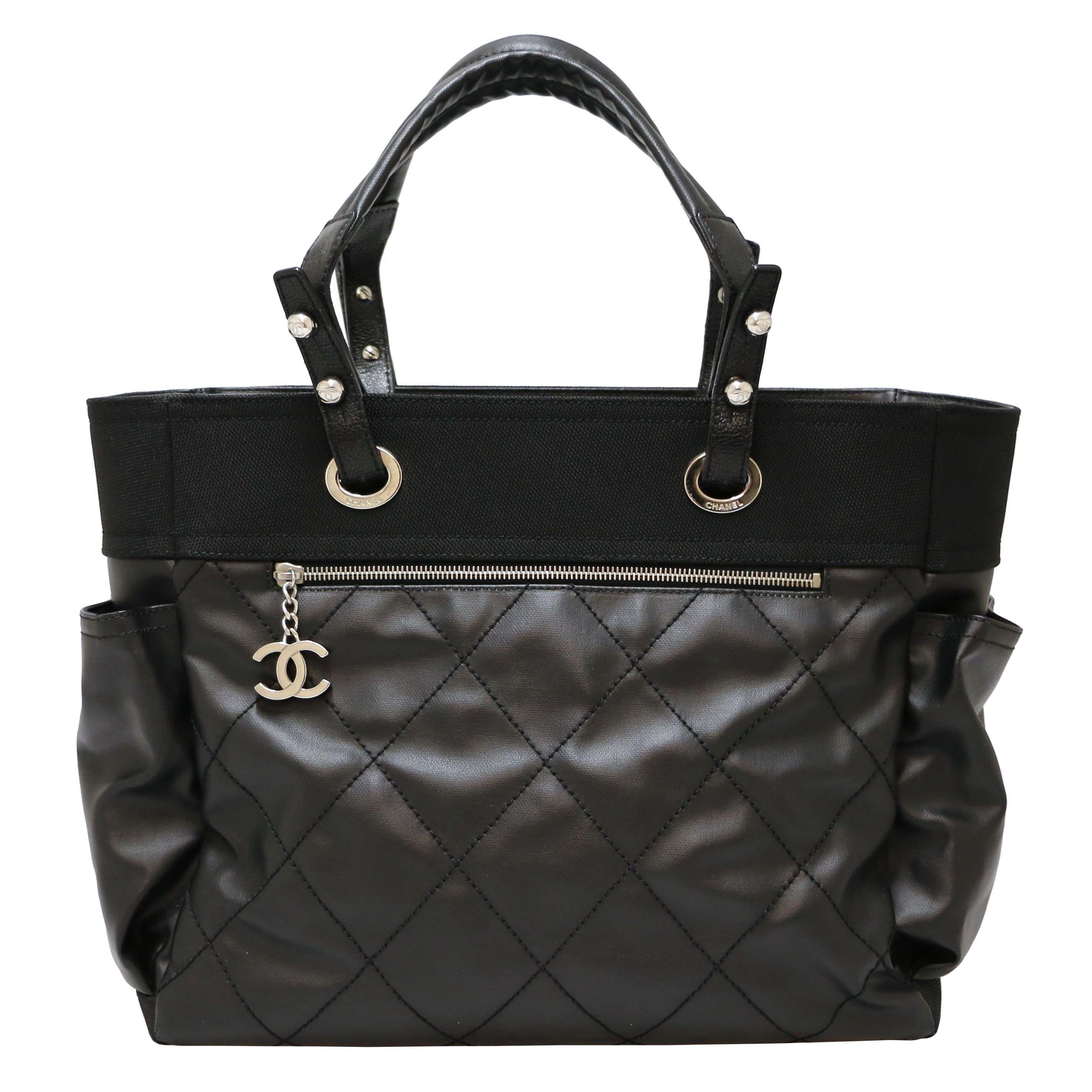 Black Chanel black tote bag For Sale