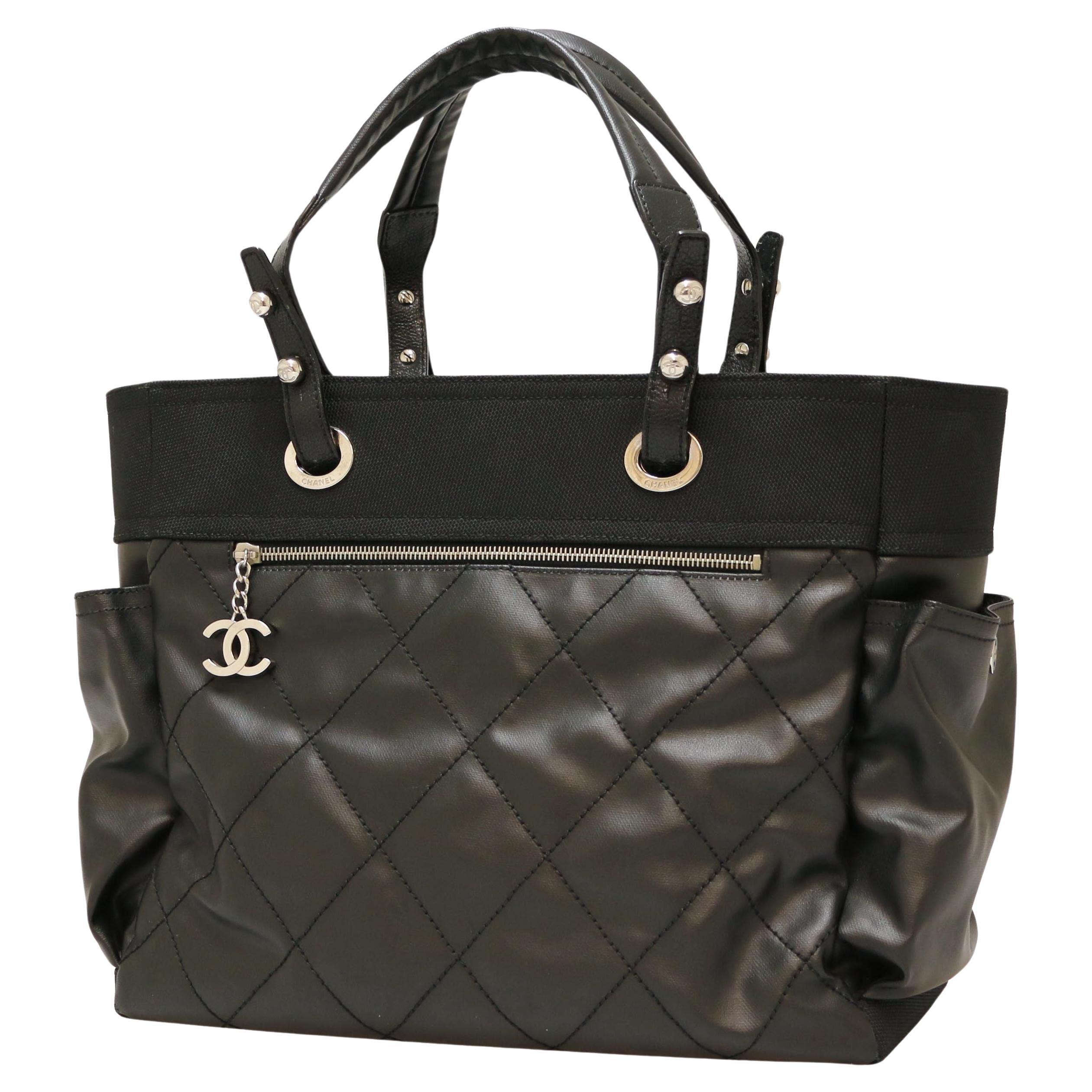 Chanel black tote bag For Sale