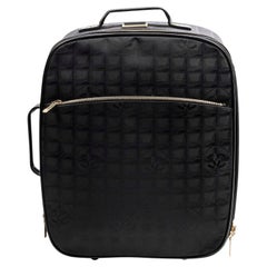 Chanel Black Travel Ligne Carry On Trolley