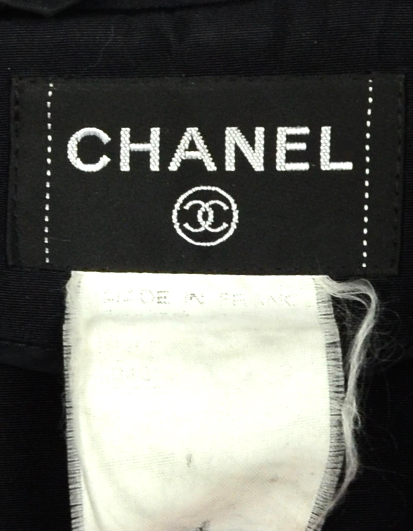 Chanel Black Trench Coat with CC Buttons & Belt sz L 1