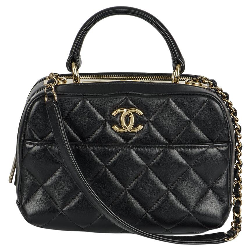 Chanel Pre-owned 2021 Mini CC Diamond-Quilted Bowling Bag - Black