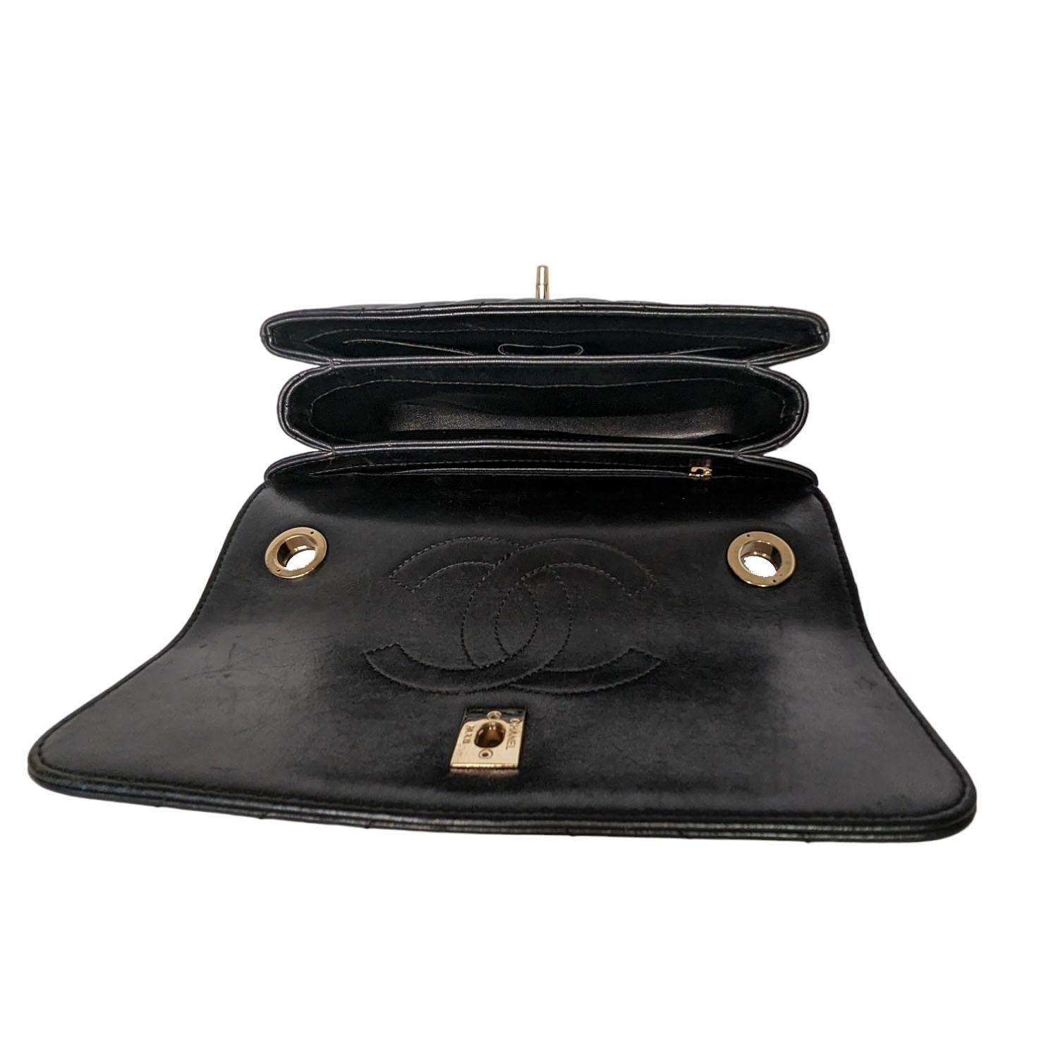 Chanel Black Trendy CC Chevron Top Handle Flap Bag 1