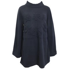Chanel black tunic knitted cashmere "CC"  sweater dress