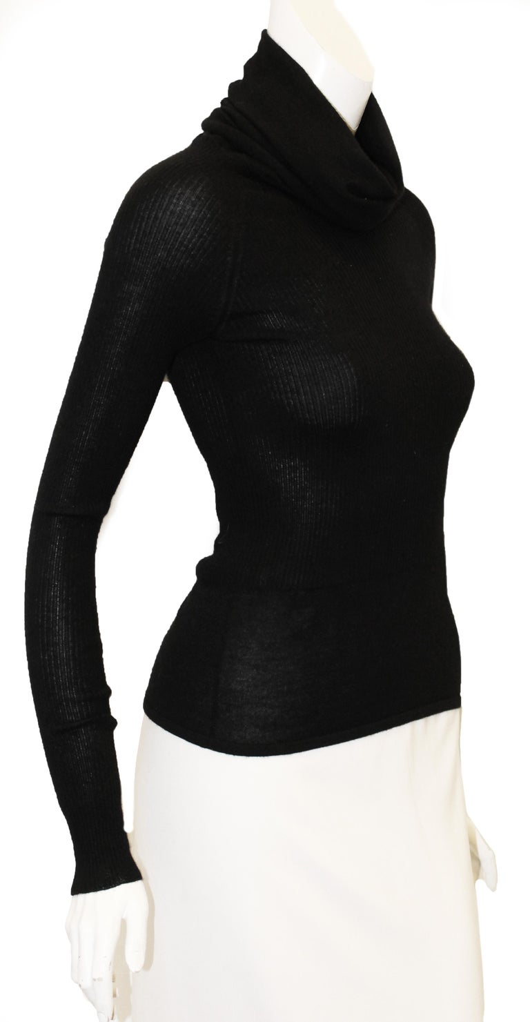 Chanel Black Turtleneck Long Sleeve Cashmere Sweater Fall 2005 Pret a ...