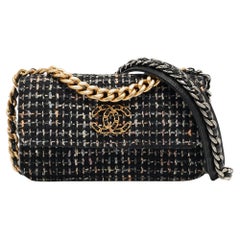 Used Chanel Black Tweed 19 WOC Bag