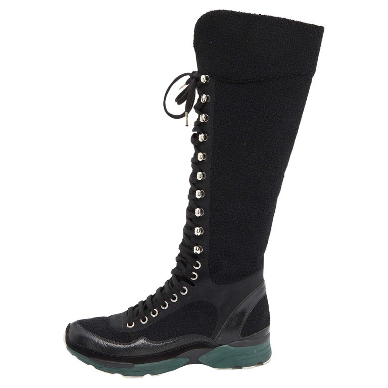 Chanel Leather Boots - 147 For Sale on 1stDibs  chanel black leather boots,  chanel patent leather boots