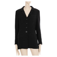 Chanel Black Tweed Blazer 42 FR
