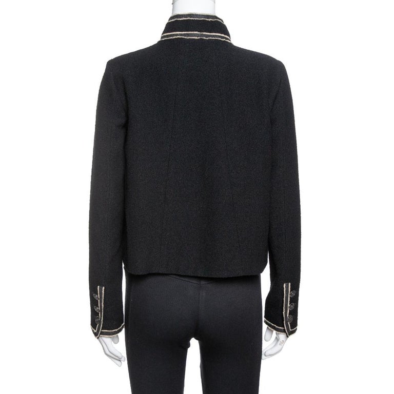 Chanel Black Tweed Boucle Jacket M at 1stDibs
