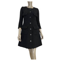 Chanel Black Tweed CC Logo Dress Sz.38