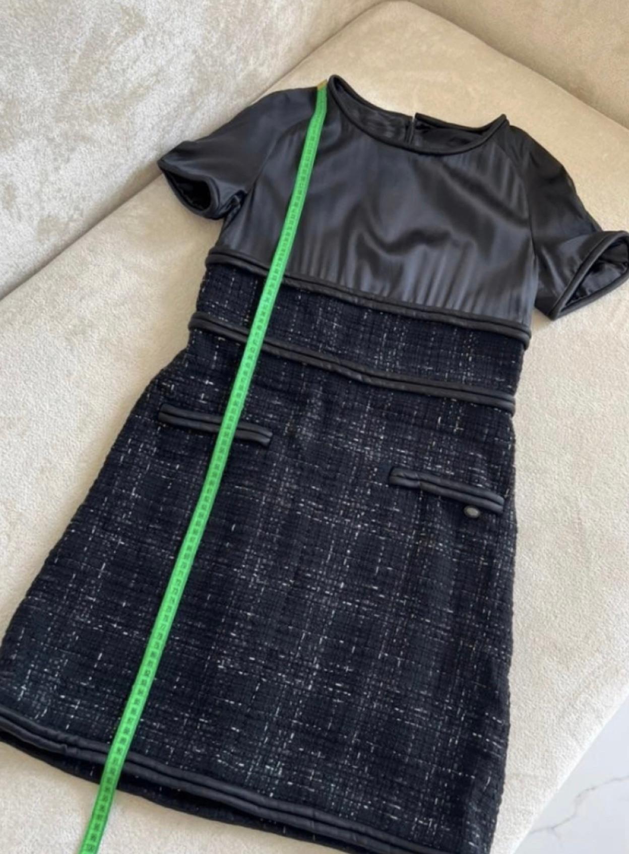Chanel Black Tweed Cocktail Dress For Sale 3