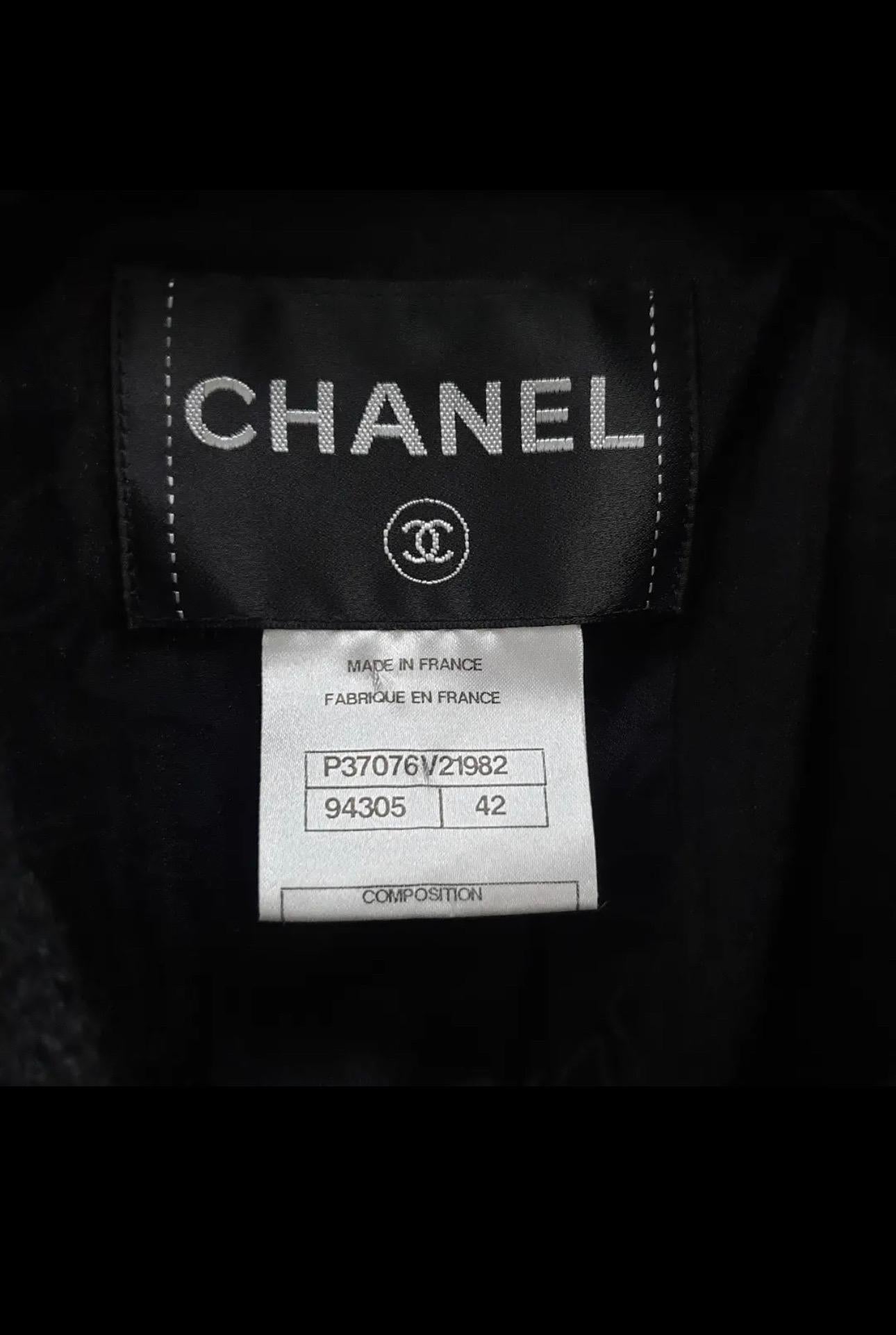 Chanel Black Tweed Cropped Blazer Jacket 2