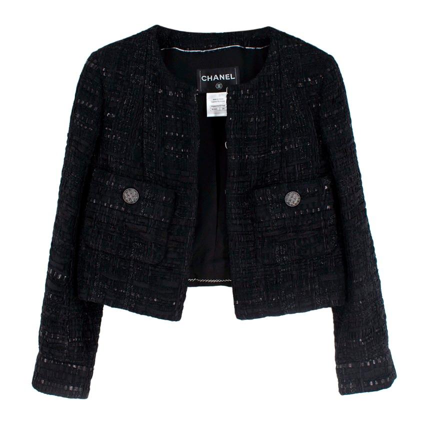 black cropped tweed jacket