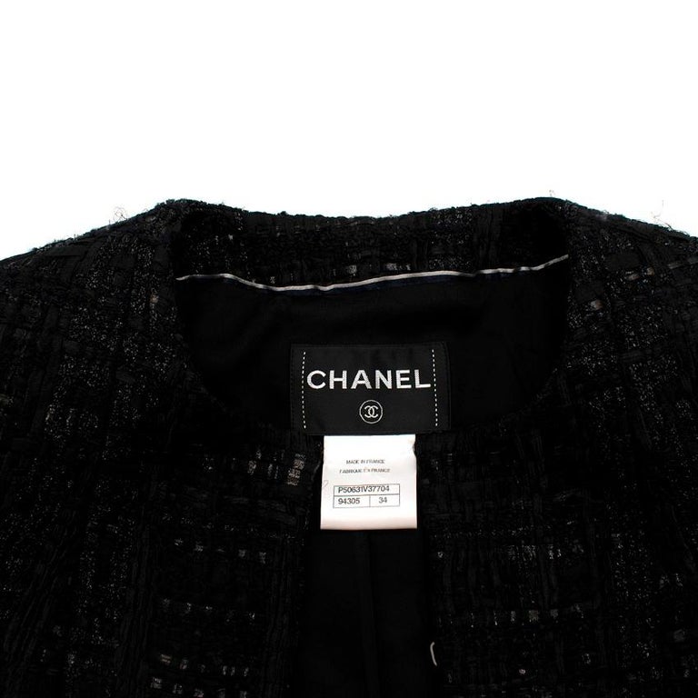 black cropped cardigan chanel