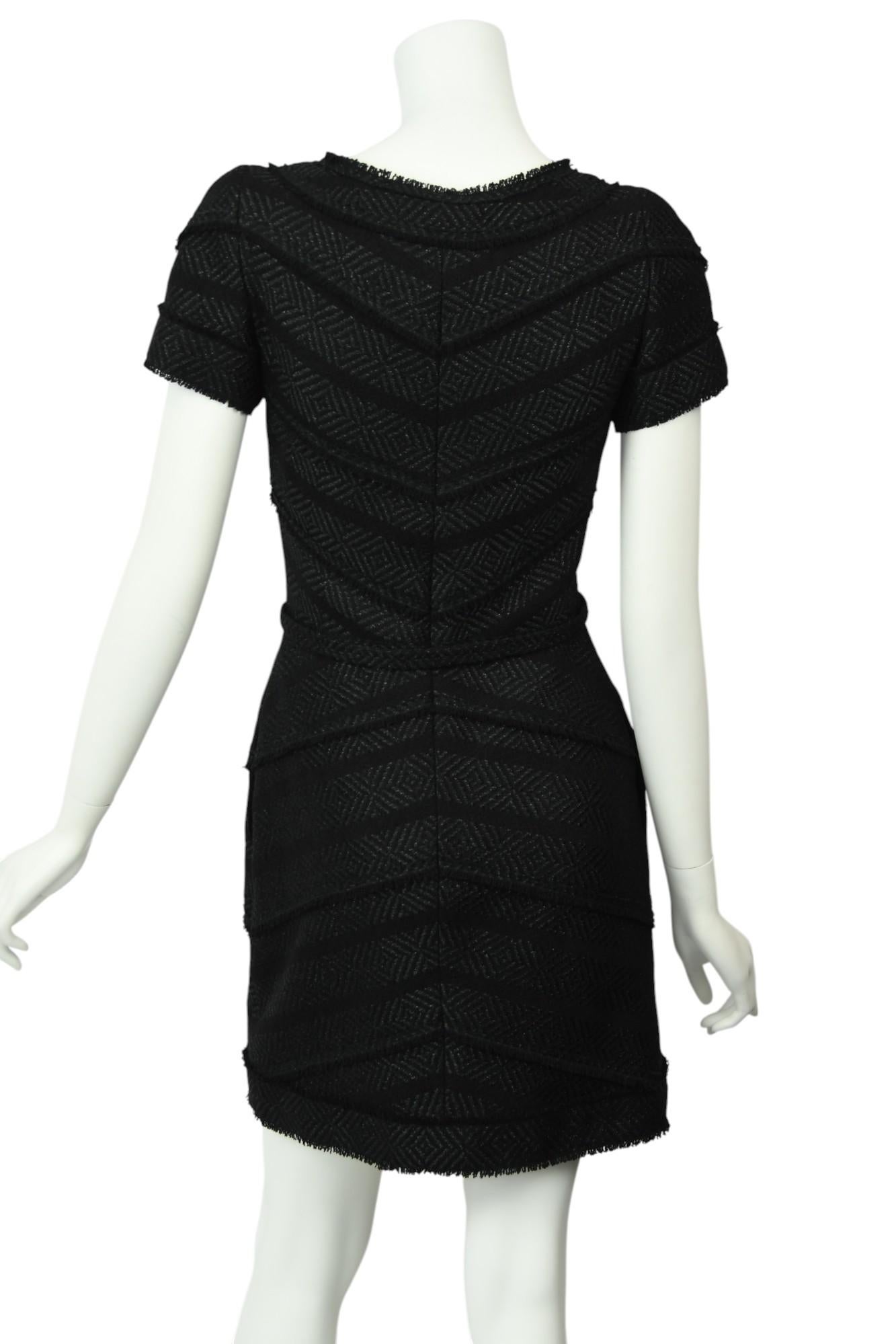 Chanel Black Tweed Dress with CC Belt seen on Selena Gomez  Size 6 US For Sale 8
