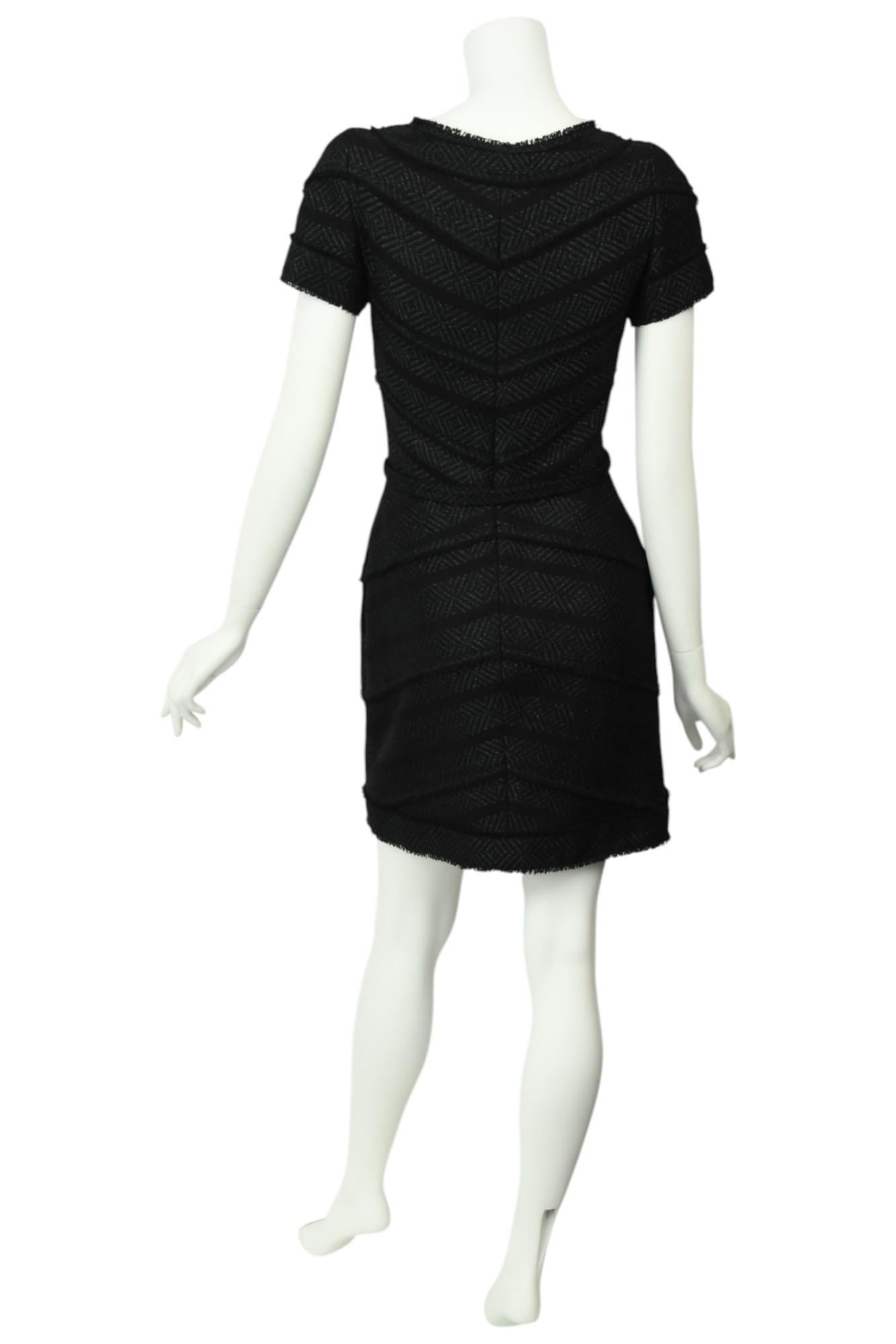 Chanel Black Tweed Dress with CC Belt seen on Selena Gomez  Size 6 US For Sale 9
