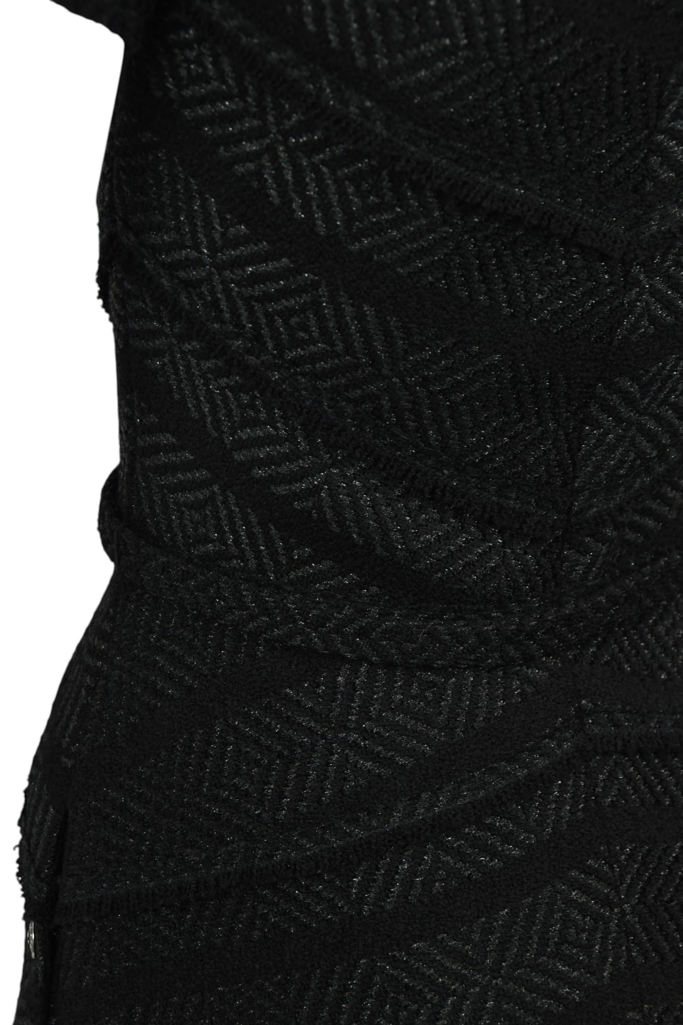 Chanel Black Tweed Dress with CC Belt seen on Selena Gomez  Size 6 US For Sale 11