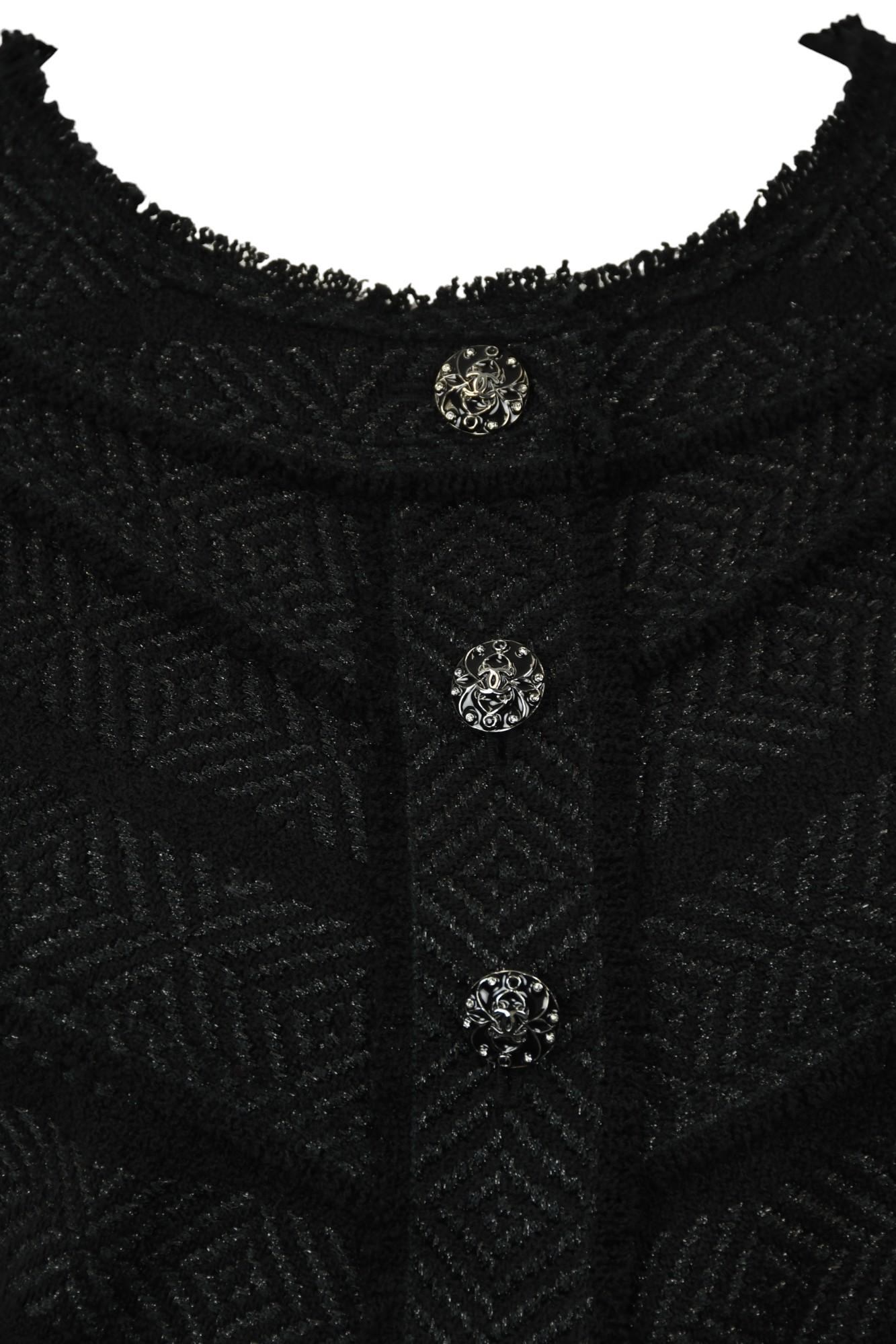 Chanel Black Tweed Dress with CC Belt seen on Selena Gomez  Size 6 US For Sale 1