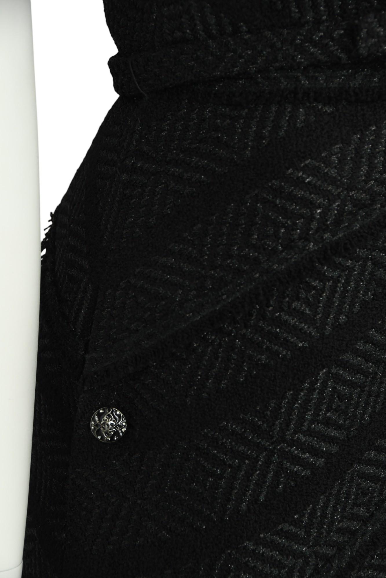 Chanel Black Tweed Dress with CC Belt seen on Selena Gomez  Size 6 US For Sale 3