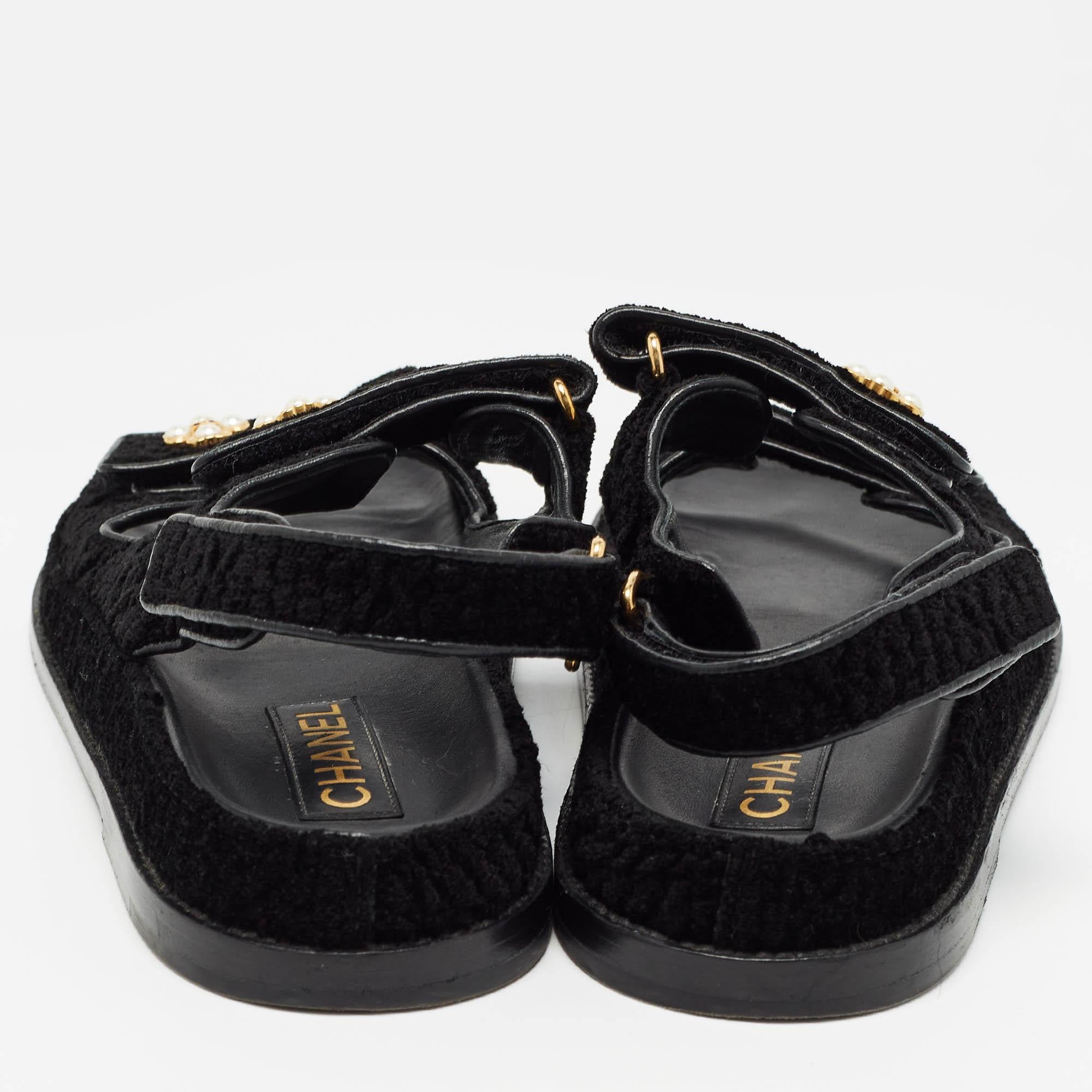 Complement your well-put-together outfit with these authentic Chanel dad sandals. Timeless and classy, they have an amazing construction for enduring quality and comfortable fit.

Includes: Original Dustbag