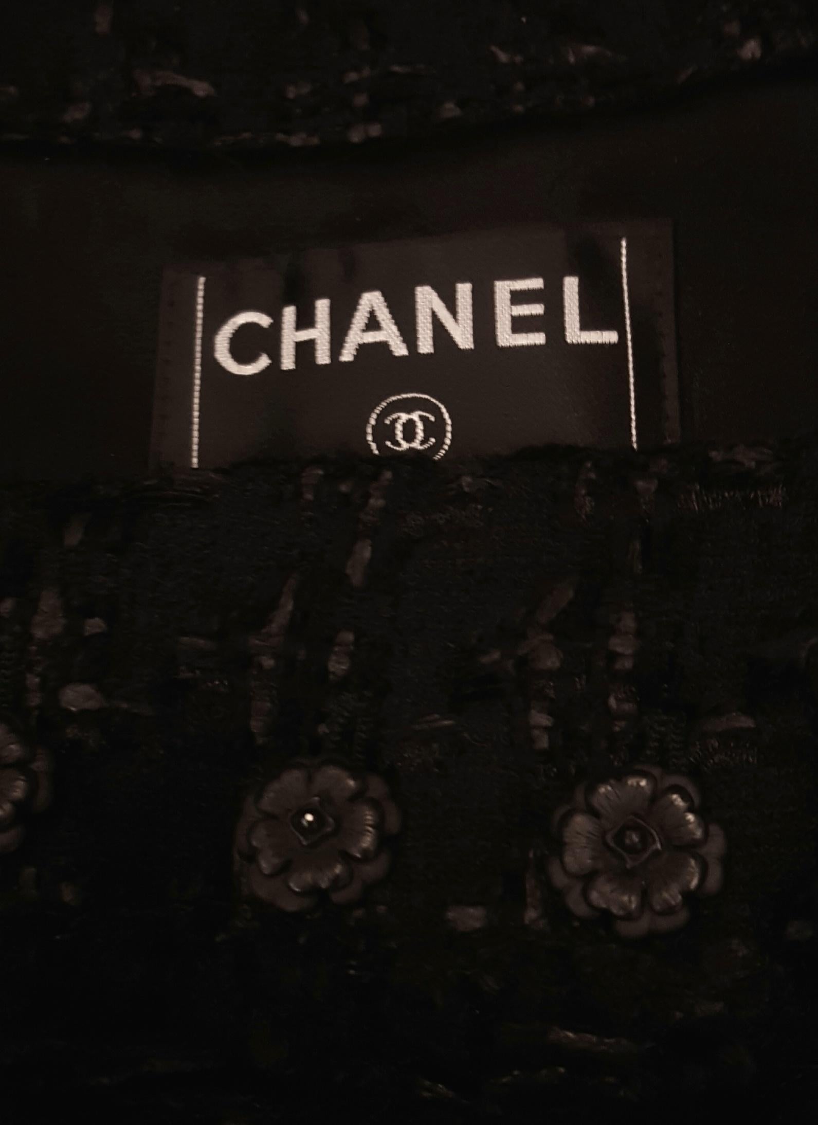 Women's Chanel Black Tweed Fringed, Two Pocket Jacket & Camisole  2005 Cruise Collection