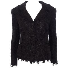 Chanel Black Tweed Fringed, Two Pocket Jacket & Camisole  2005 Cruise Collection