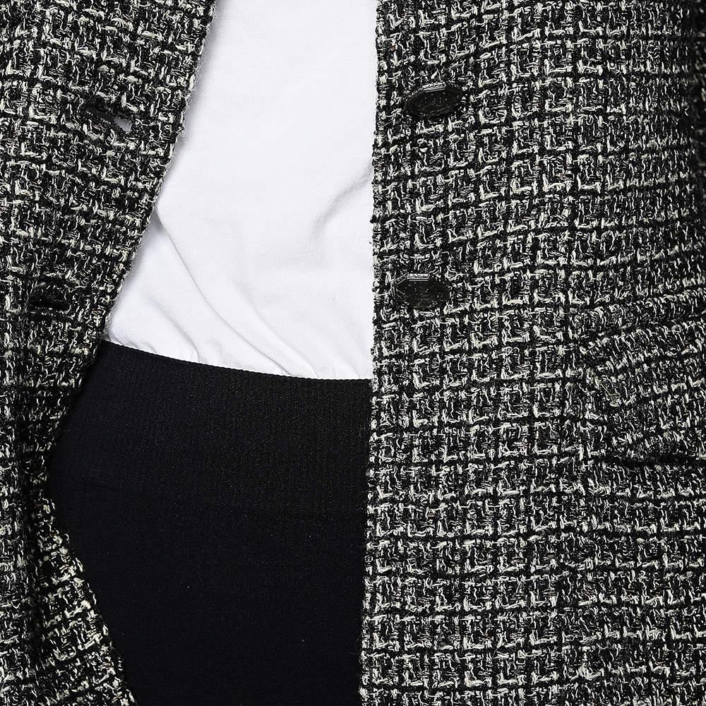 Chanel Black Tweed Gripoix Jewel Buttons Long Sleeve Jacket M 2