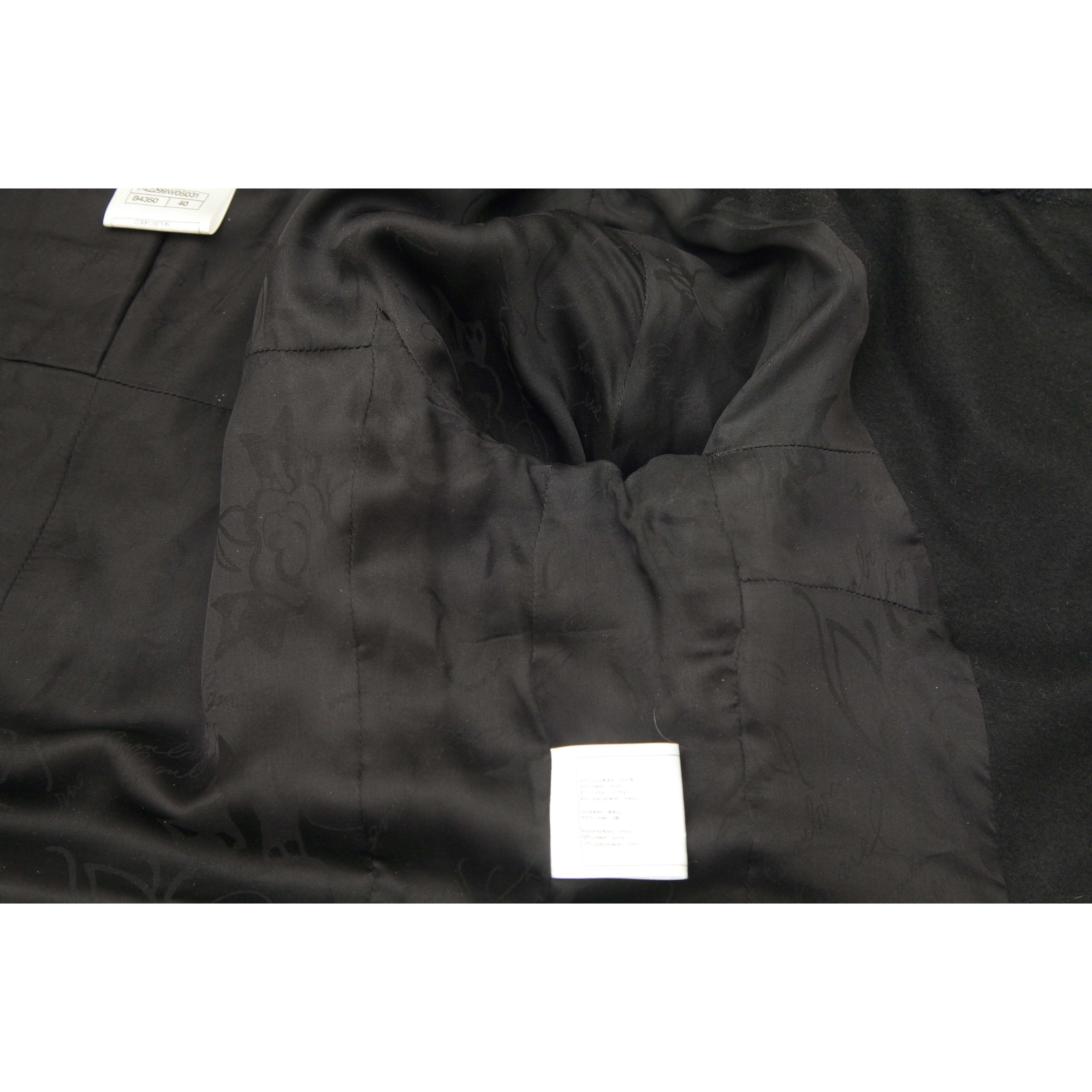 CHANEL Tweed Black Jacket Blazer Buttons Long Sleeve Pockets Sz 40 2011 11A 6
