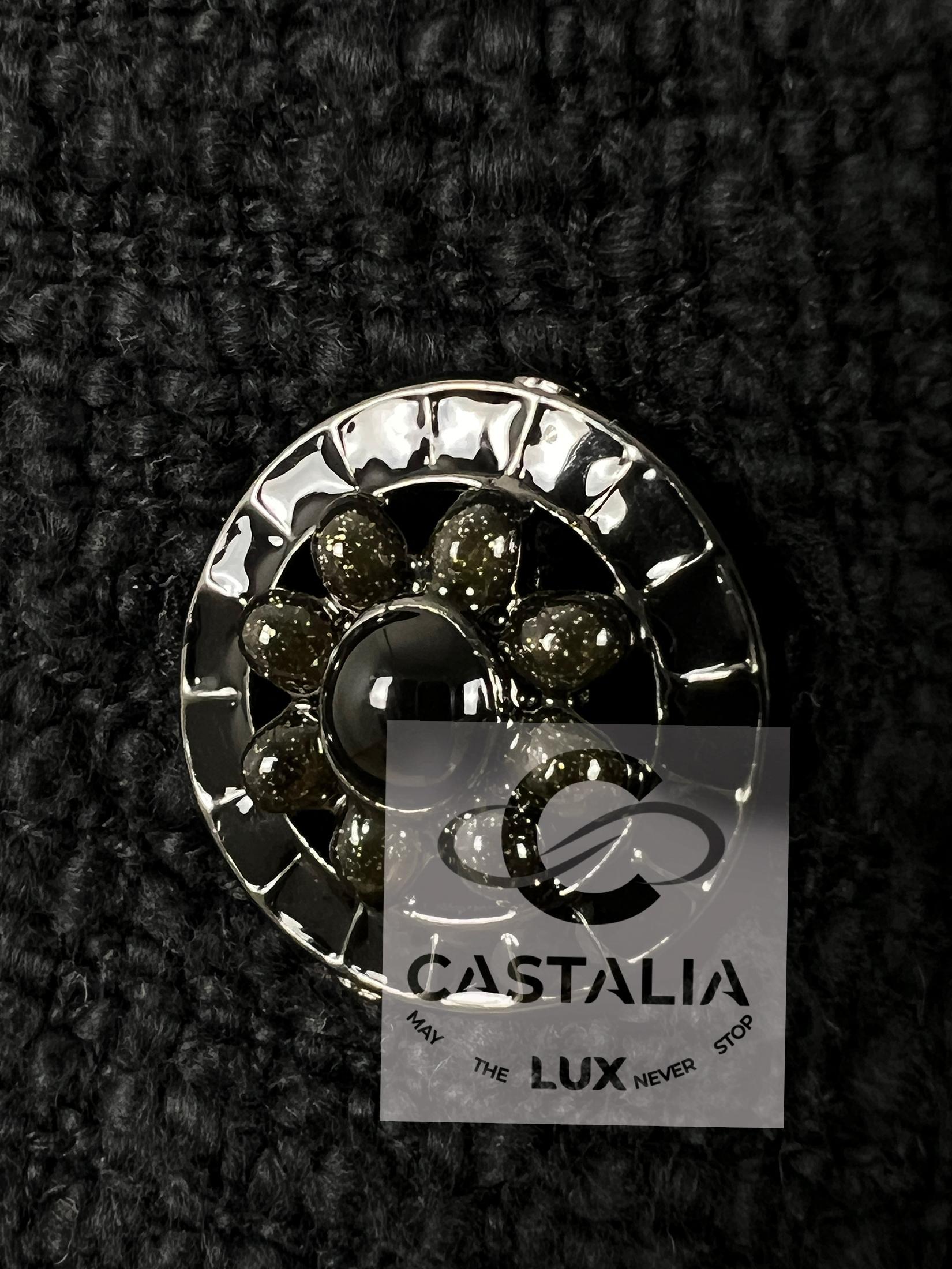 Chanel Black Tweed Jacket  Paris / BOMBAY Collection 42 FR For Sale 8