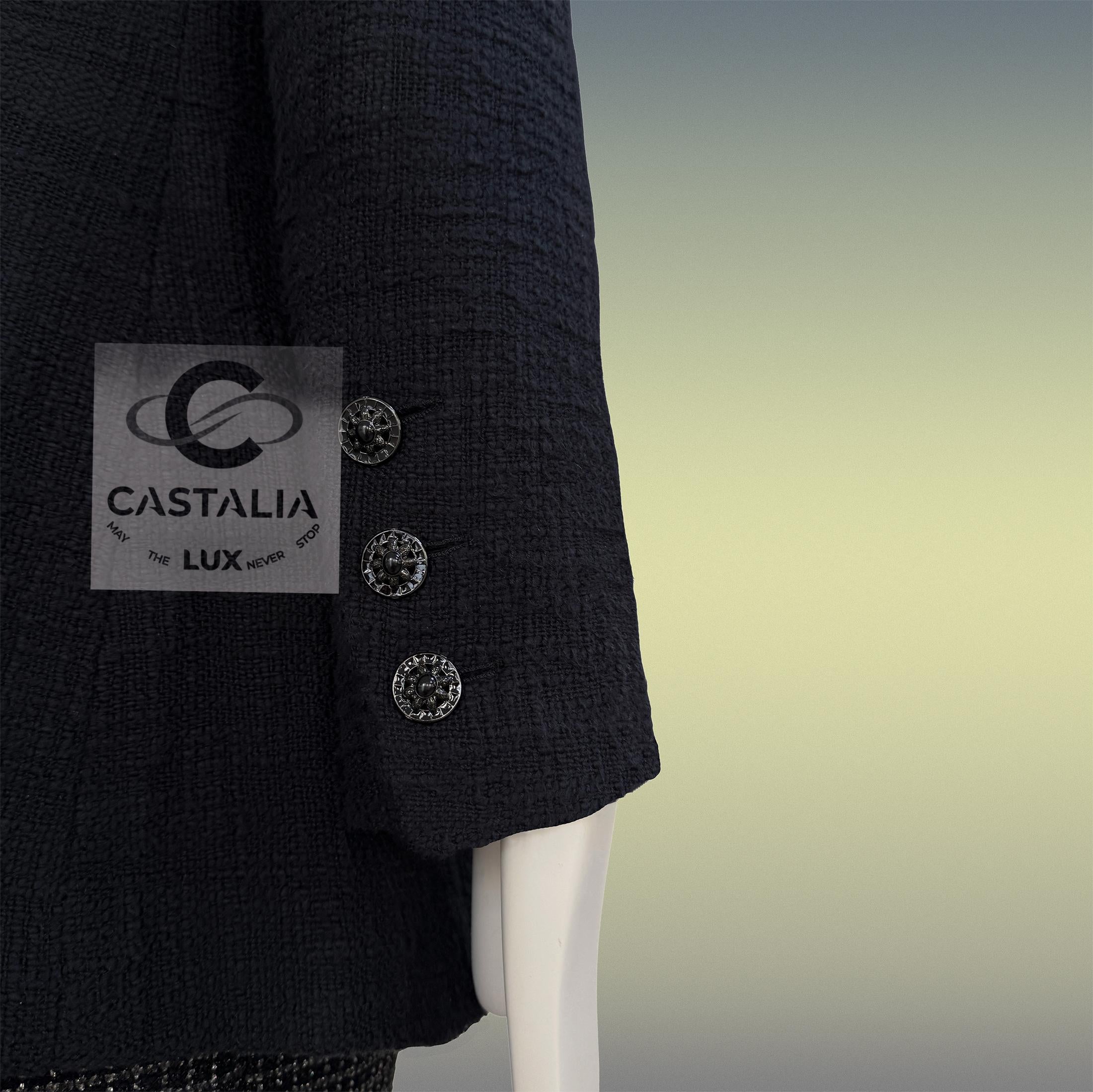 CHANEL Schwarze Tweedjacke  Paris / BOMBAY Collection'S 42 FR im Angebot 9