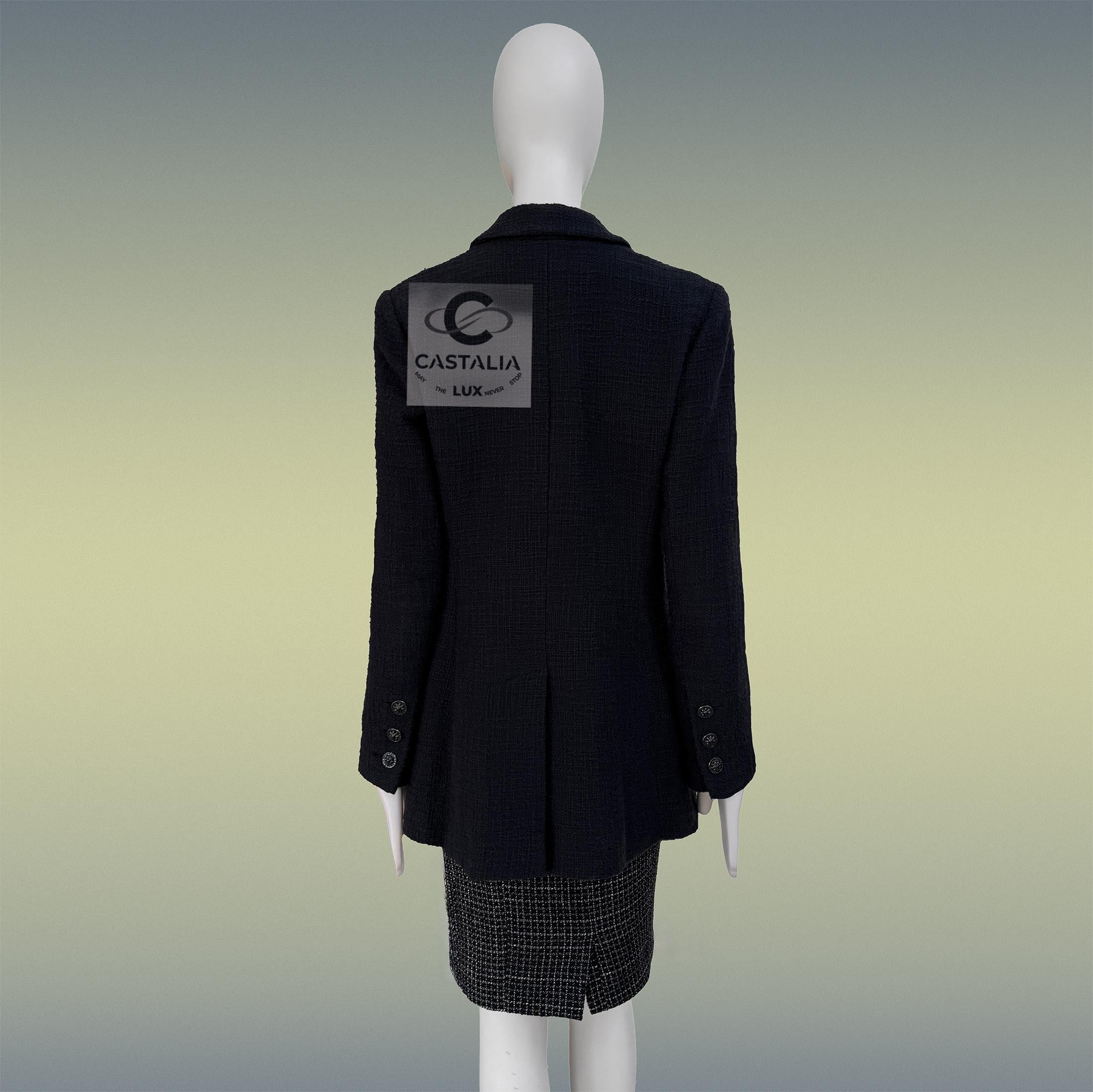 Chanel Black Tweed Jacket  Paris / BOMBAY Collection 42 FR For Sale 11