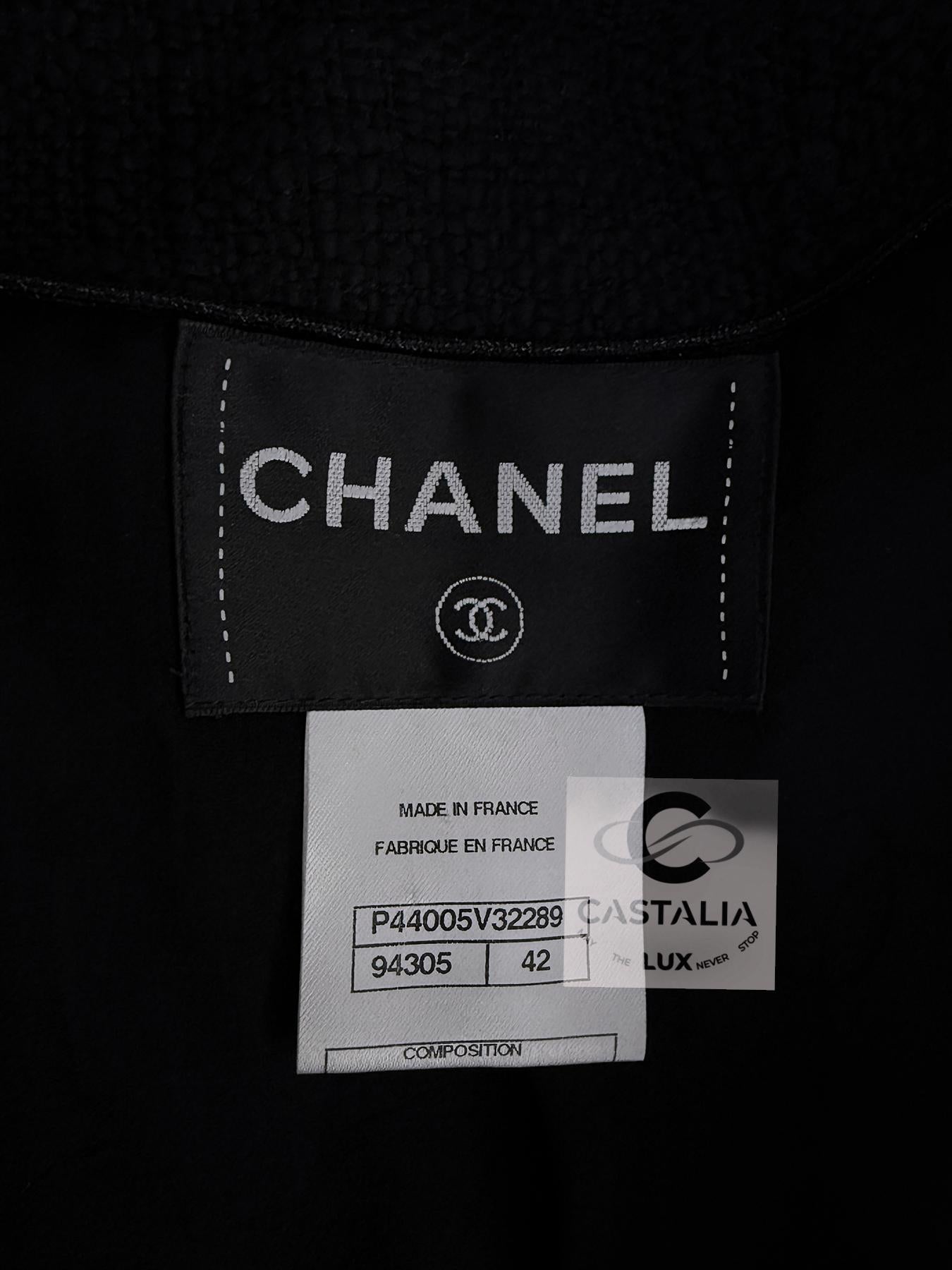 CHANEL Schwarze Tweedjacke  Paris / BOMBAY Collection'S 42 FR im Angebot 12
