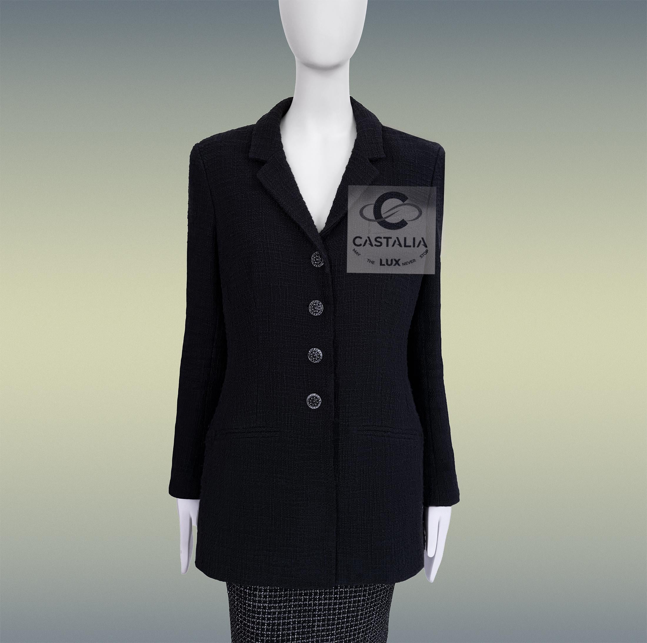 Chanel Black Tweed Jacket  Paris / BOMBAY Collection 42 FR For Sale 3