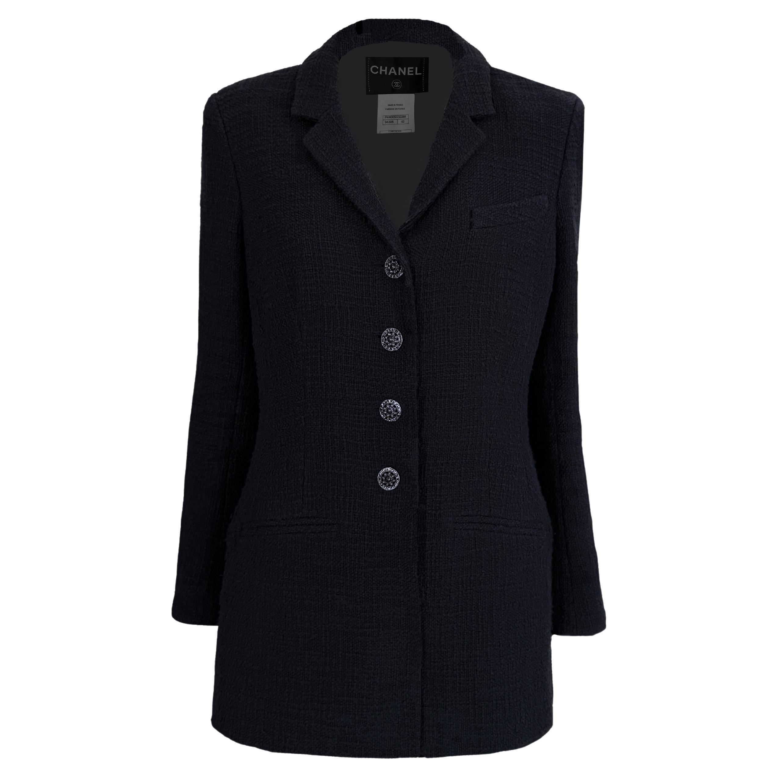 Chanel Black Tweed Jacket  Paris / BOMBAY Collection 42 FR For Sale