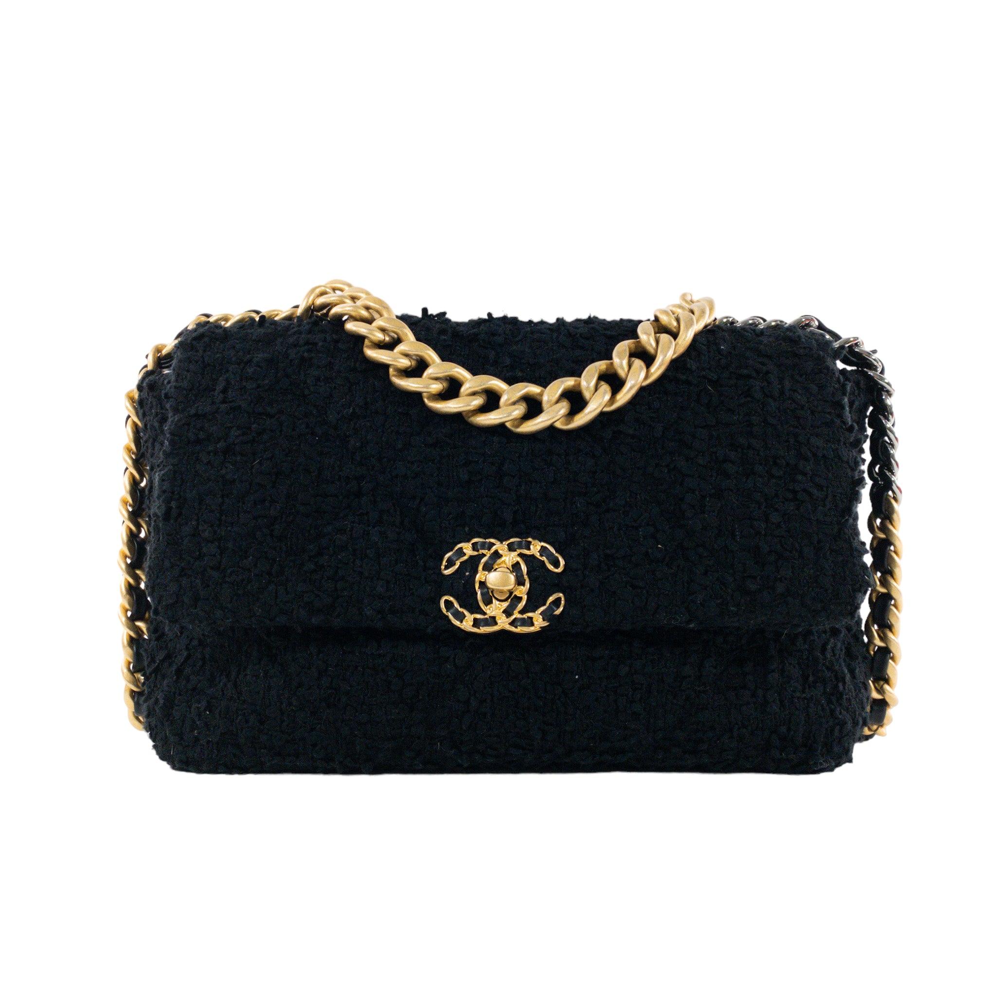 Chanel - Tweed noir - Grand 19 - Rabat en vente 8