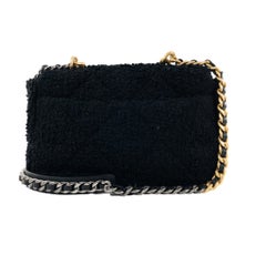 Chanel Tweed nero grande 19 Flap