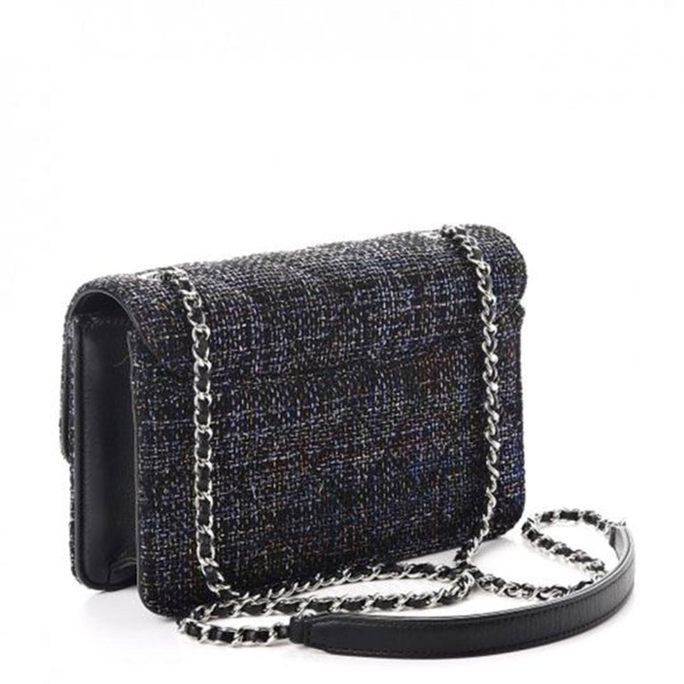 Chanel Rare Tweed Lambskin Quilted Mini Beauty Lock Multicolor Black ...
